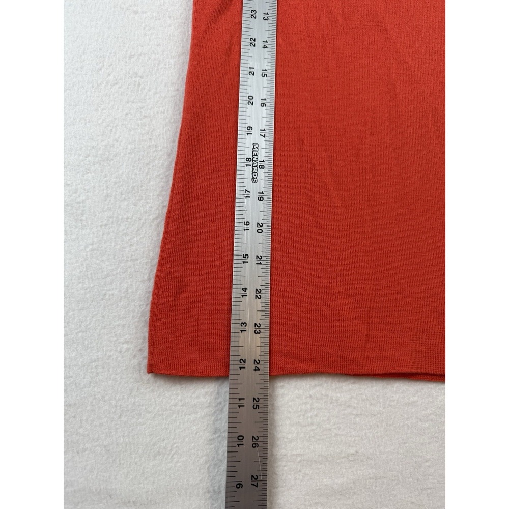 St John Orange V Neck Top Sleeveless Tank Sweater Knit 100% Wool Size M - Picture 5 of 10